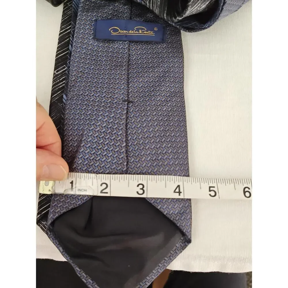 Oscar De La Renta Silk Tie Necktie Paisley Design Mens Neckwear Classic lot of 3